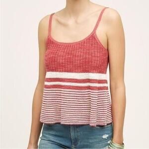 Anthropologie Moth Nuru Striped Knit Tank Top Adjustable Straps Size XS EUC